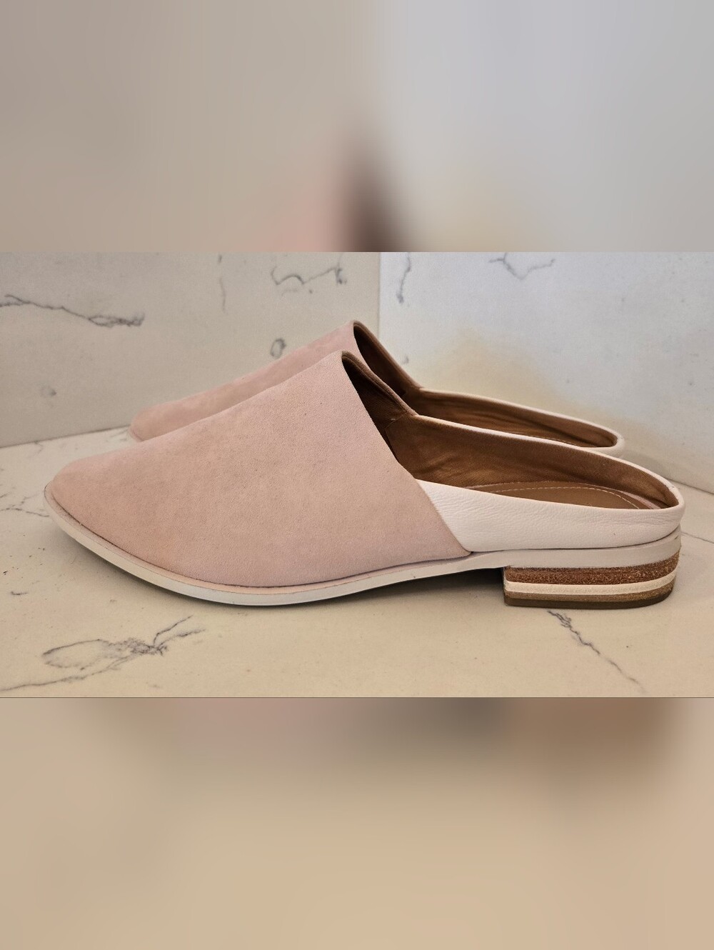 Kelsi Dagger Light Pink Suede Mules Slip On Shoes Womens Size 11